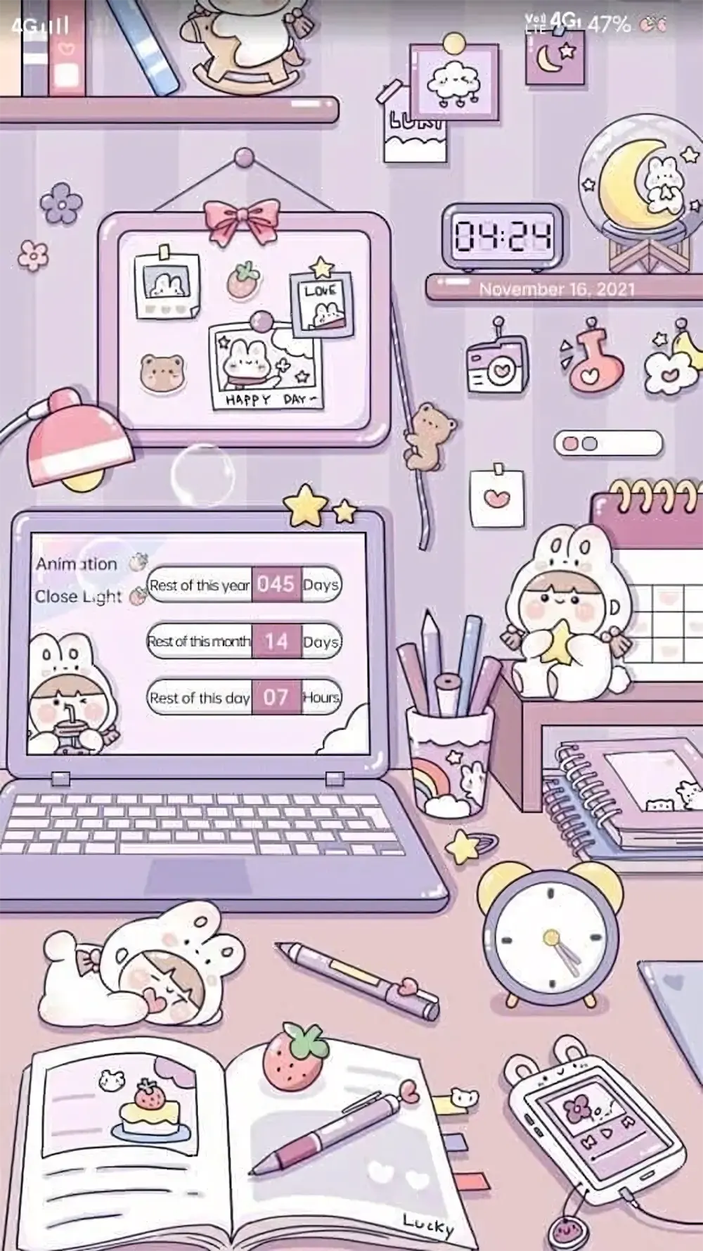 hinh nen cute cho iphone mau tim 1