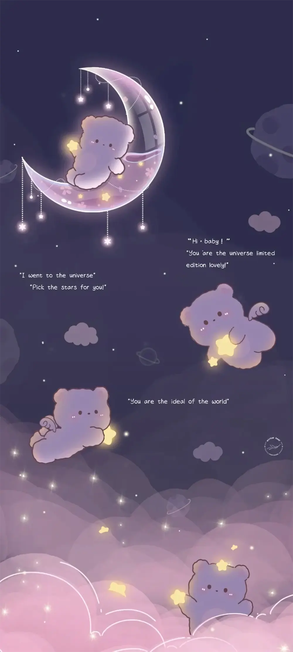 hinh nen cute cho iphone mau tim 7