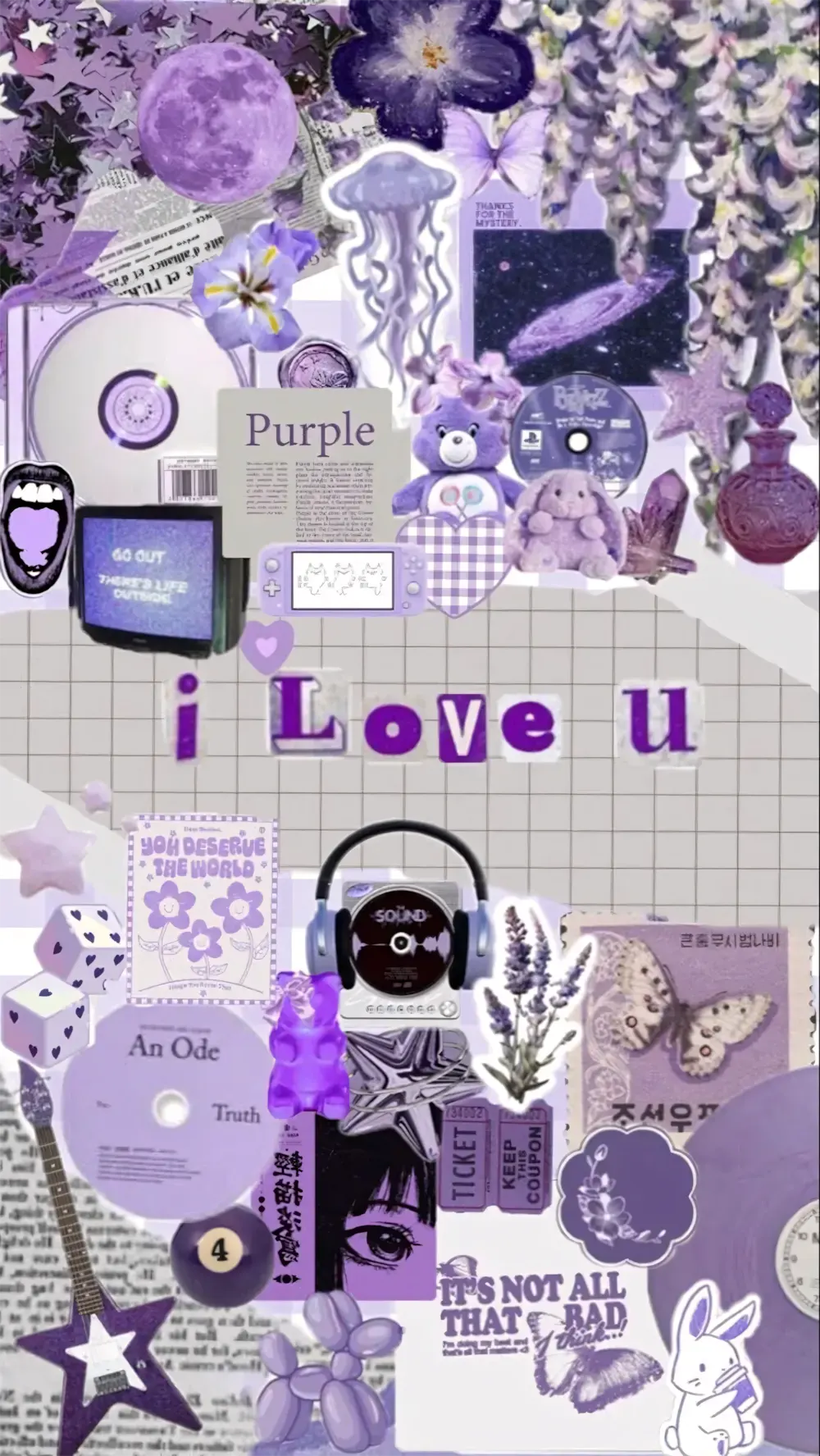 hinh nen cute cho iphone mau tim 8